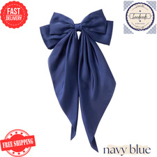 Christmas Sale Satin Hair Bow for Stylish Hairstyles and Everyday Use NAVY BLUE