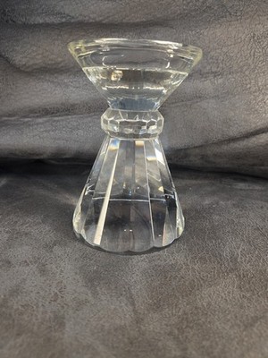 Vintage Cut Crystal Pillar Candle Holder Hexagon Stem 5.5'' - Small Chips READ