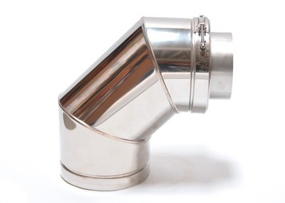 ASTEC Rohrbogen 90° Winkel doppelwandig DN113-300 Edelstahl Rohr Bogen Schornste