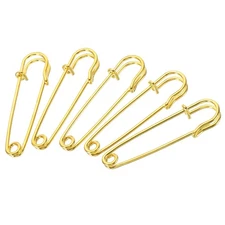 20Pcs Safety Pins 2.44 Inch Large Metal Sewing Pins Gold Tone