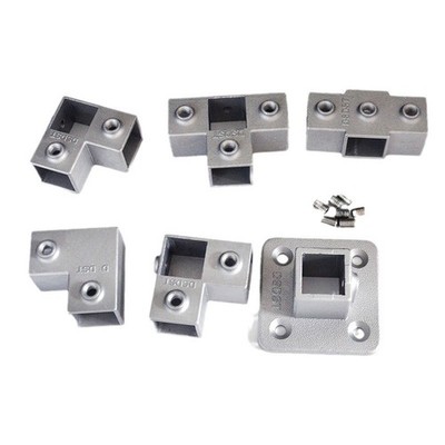 1Pcs Square Tube Connection Piece Aluminum Alloy Elbow Three-way Square Pipe