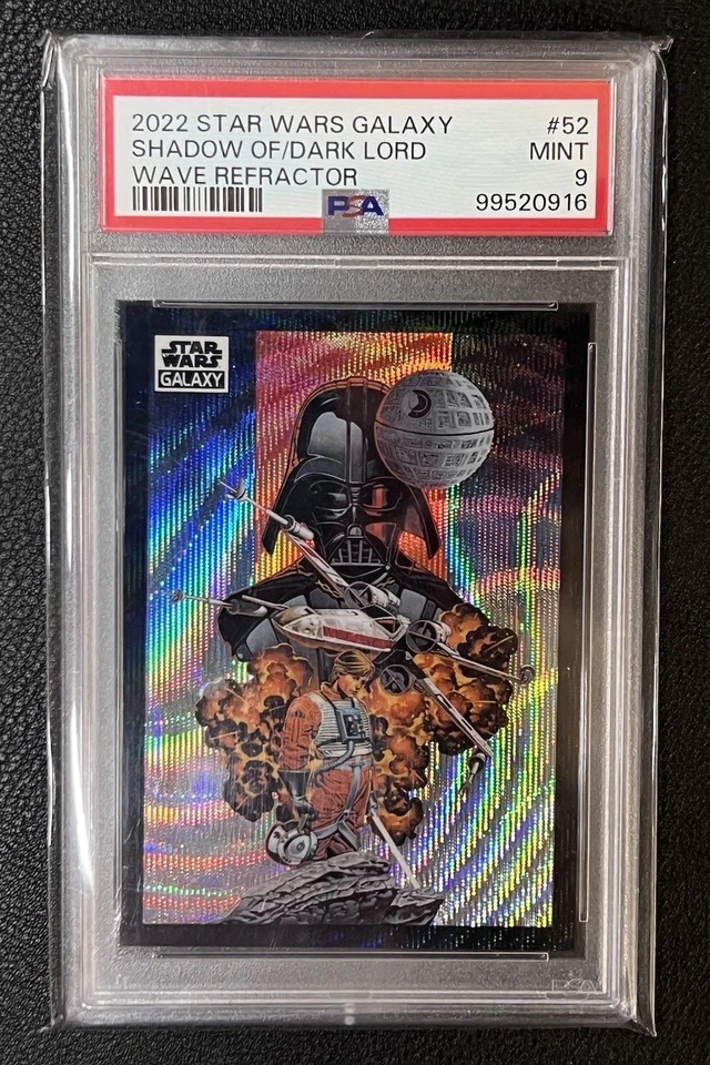 2022 Star Wars Galaxy #52 Shadow Of the Dark Lord /99 Wave Refractor PSA 9 Vader - Image 3 of 4