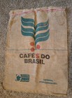 LARGE Coffee Tea Burlap Jute Sack Bag Cafe S DO Brasil 39x27 EUC Collectible VTG — photo 1