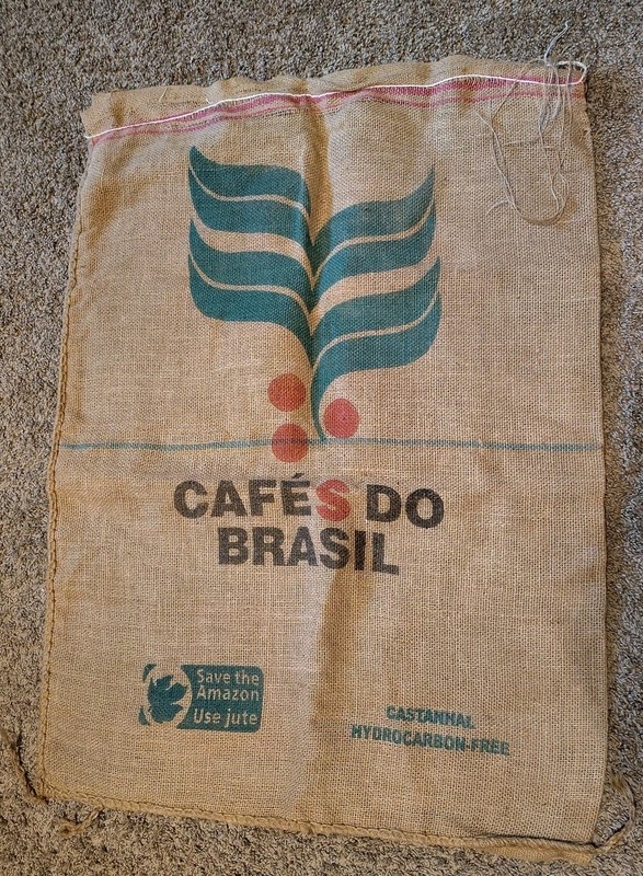 LARGE Coffee Tea Burlap Jute Sack Bag Cafe S DO Brasil 39x27 EUC Collectible VTG