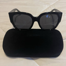 Gucci GG0142SA Black Cat Eye Sunglasses Gray Tinted Lenses UV400 55-20 140