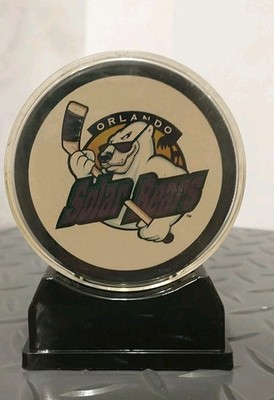 Orlando Solar Bears IHL Official Hockey Puck-(Display Included) 