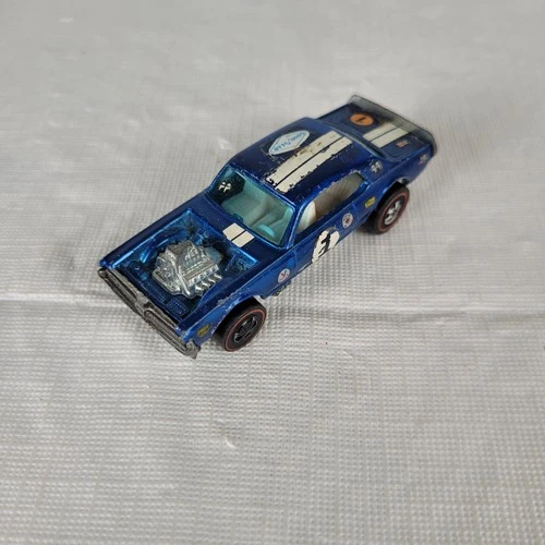 Vintage Mattel Hot Wheels Redline 1968 Nitty Gritty Kitty Blue Made in Hong Kong