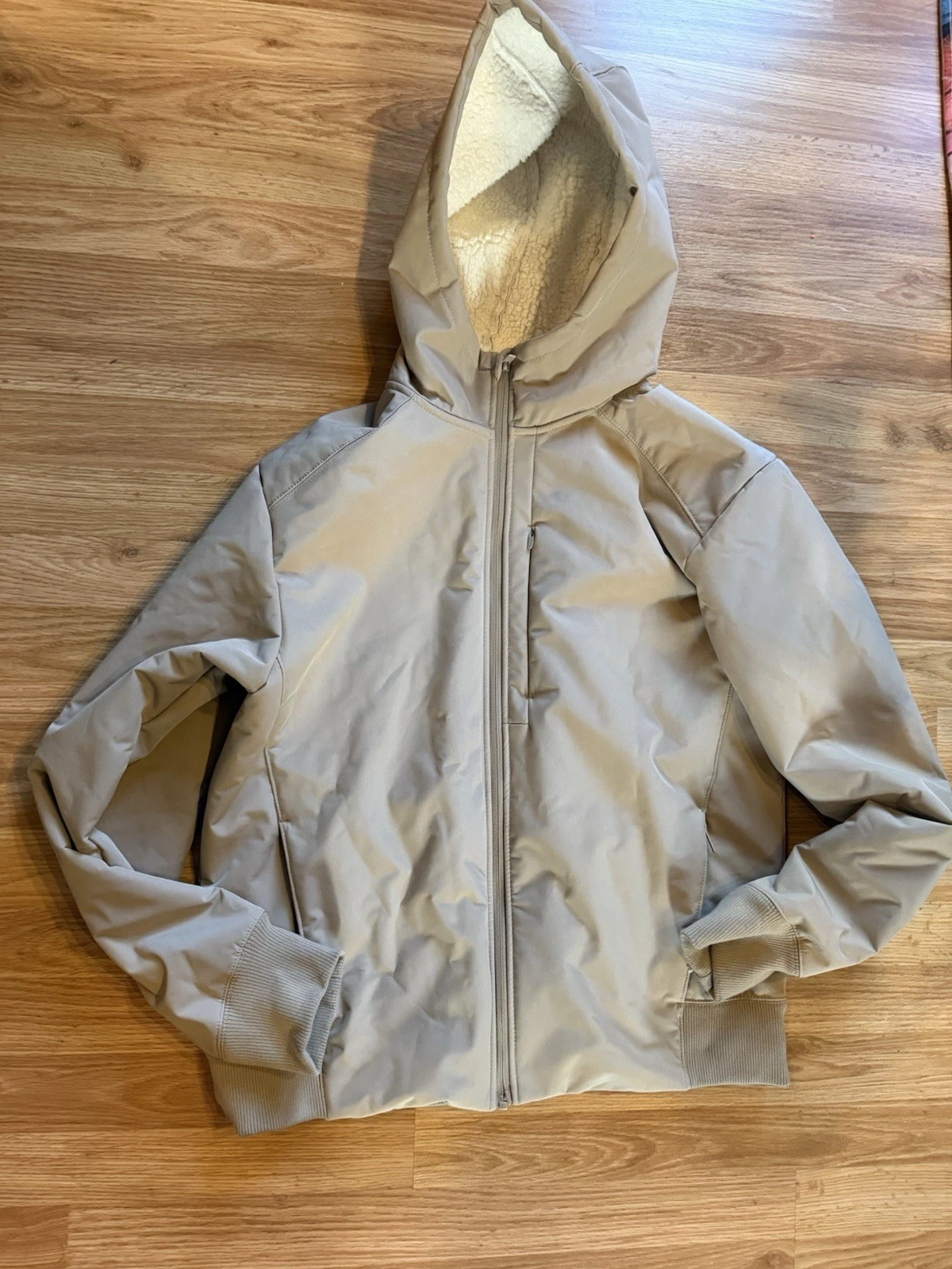 Medium Soft Shell Fleece Lined Jacket All In Motion Tan Wind Water Resistant
