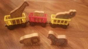wooden circus train