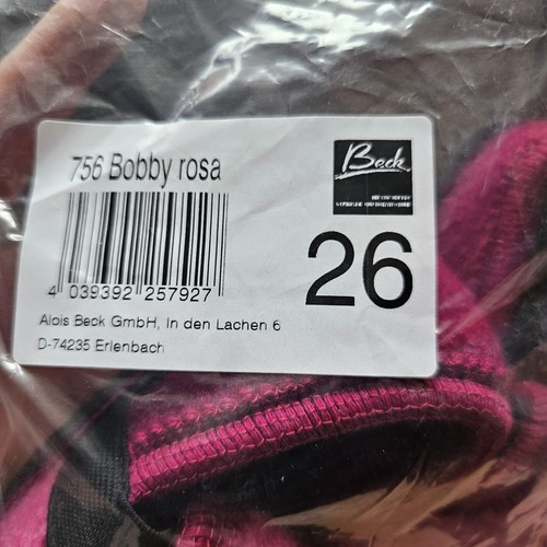 Beck Girls Wool Slippers UK 8.5 Kids Pink Black Warm Cozy Indoor Shoes Non Slip - Picture 6 of 6