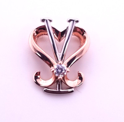 She-Said-Yes ''Love Symbol'' Round Cut Rose & White Gold Pendant (0.7gr)
