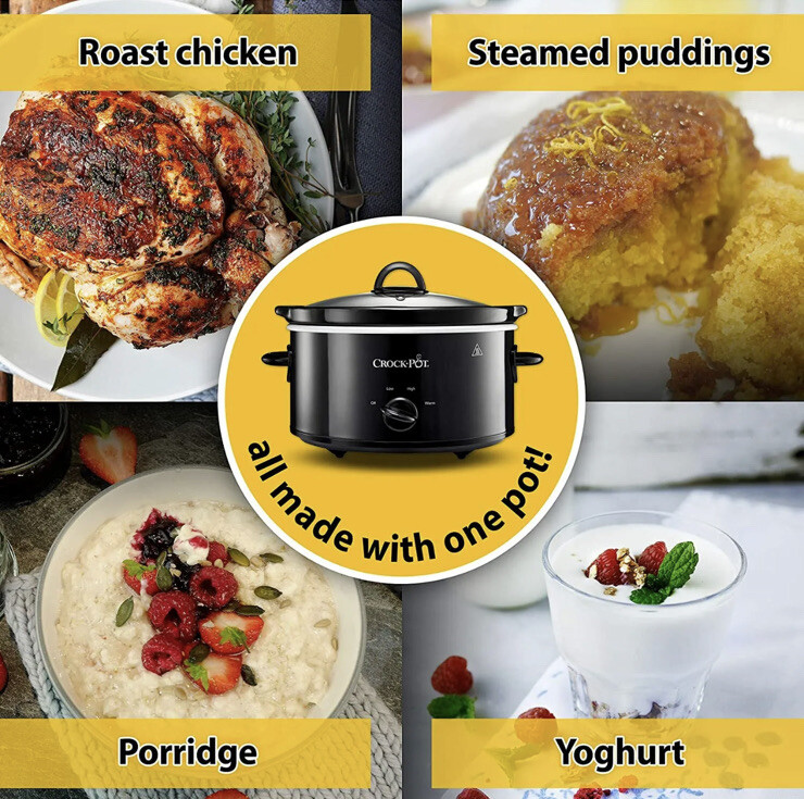 CrockPot CSC078 Slow Cooker 3.7L Removable EasyClean Ceramic Bowl Black New 1048894037053 eBay