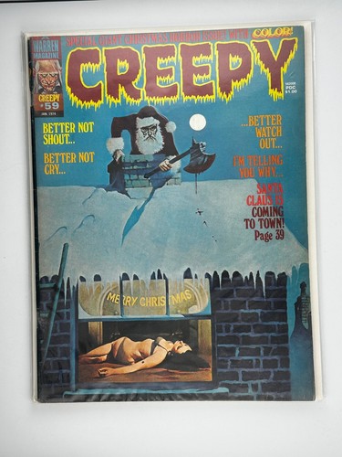 Creepy #59 Warren Sanjulian Cover Santa Goth Horror Halloween VTG - 第 1/1 張圖片