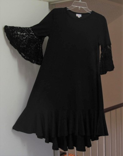 LULAROE Maurine Black Lace Bell Sleeves 