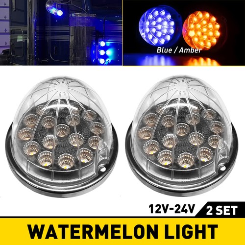 Universal Clear lens Amber Blue Watermelon LED Marker FrontTurn Signal Light EKK - Picture 13 of 40