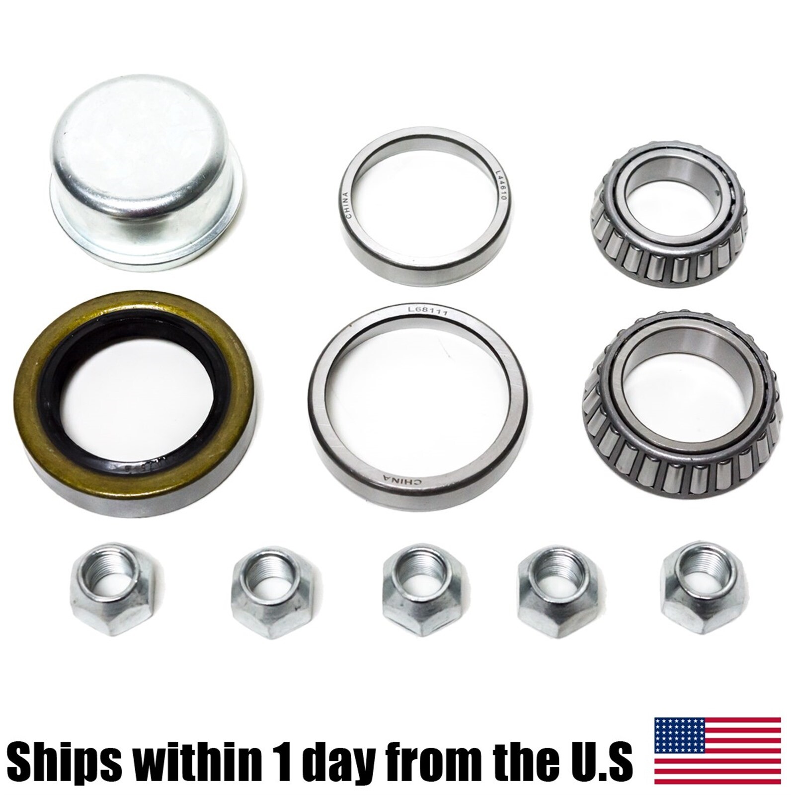 (4) Trailer Wheel Bearing Kits Fits L68149 L44649 3500 1.719'' Spindle