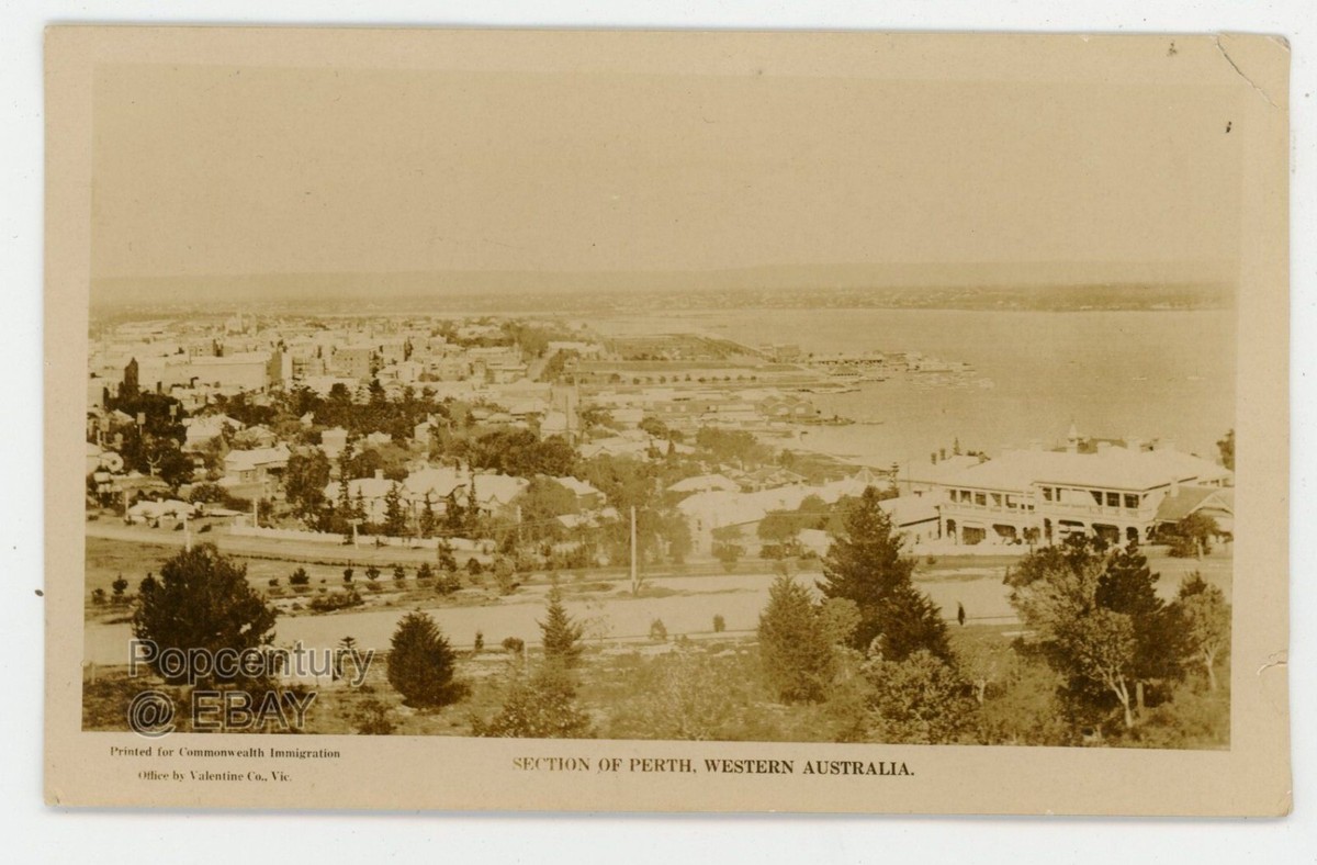 パース ポストカード ウェスタンオーストラリア Vintage Postcard RPPC 1925 Western Australia Perth City American