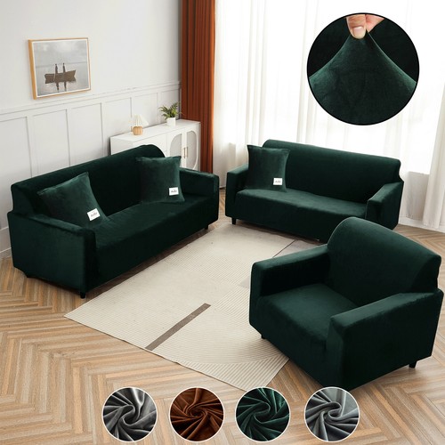 Funda protectora de sofá elástica de terciopelo para silla de sofá de 1 2 3 4 plazas - Imagen 2 de 105