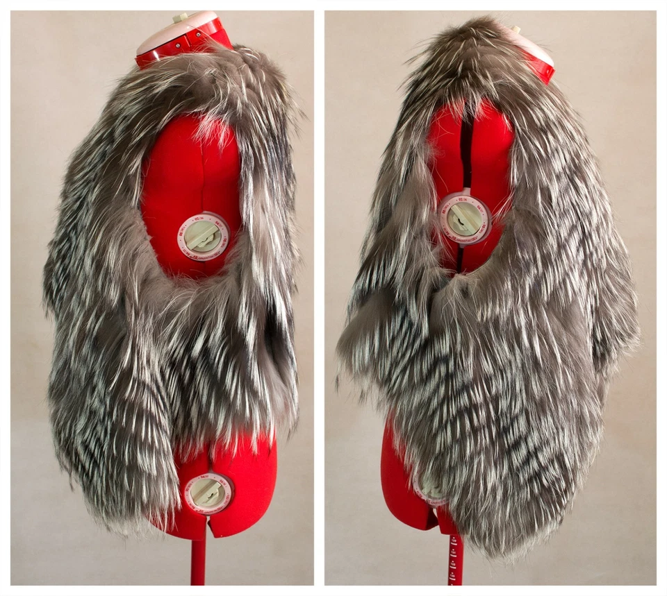 Chaleco de piel de zorro gris YVES SALOMON talla 38 4 S Foto 3 de 4