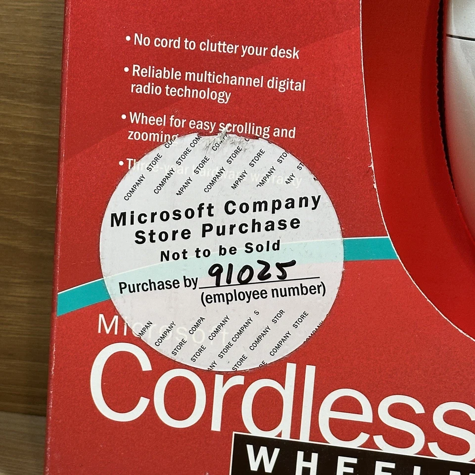 Vintage Microsoft Cordless Wheel Mouse Wireless X05-43135XB Retro - Image 2 of 4