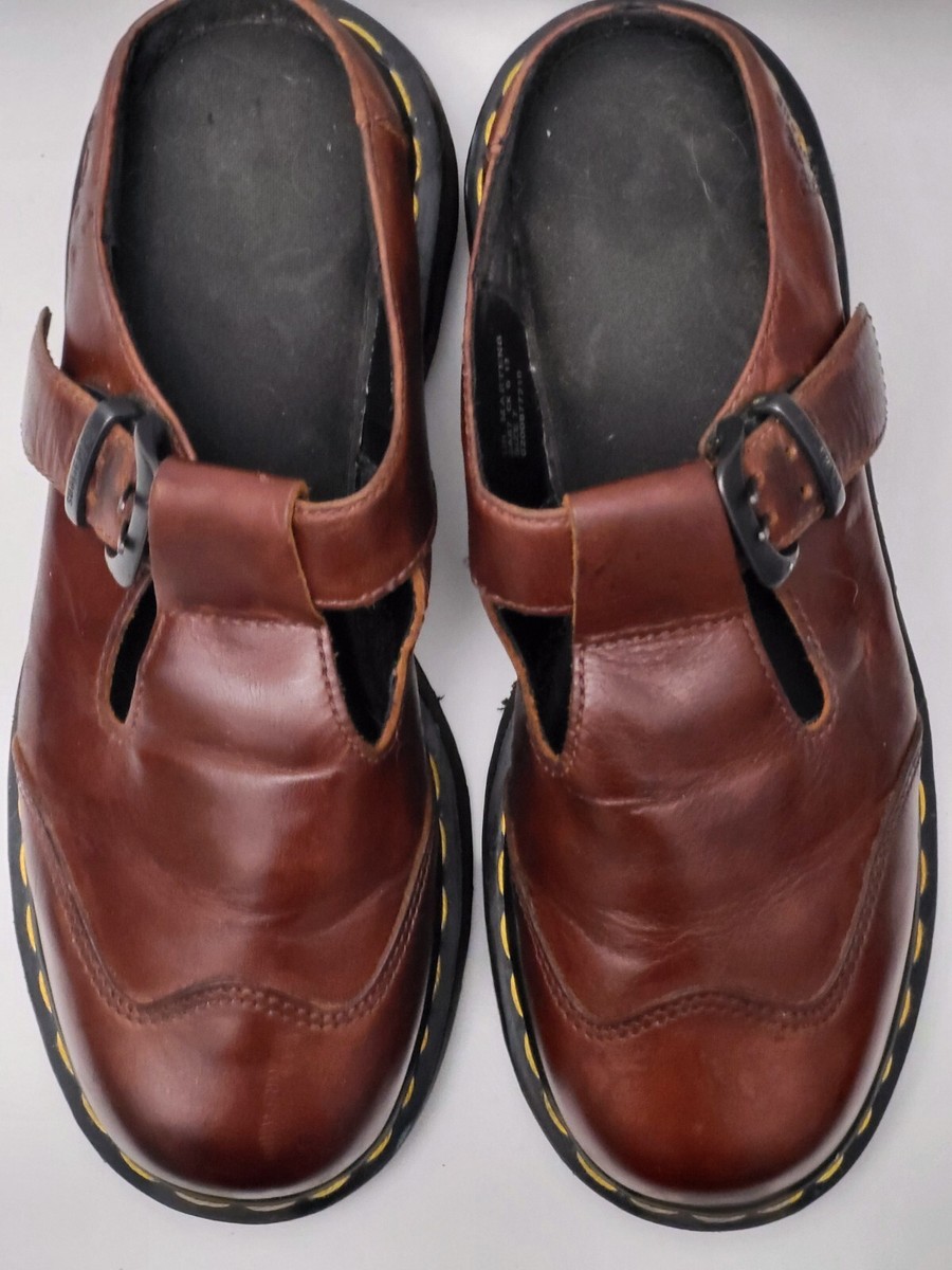Dr. Martens 2A87 Brown Slip-On Single Strap T-Bar Mary Janes Size
