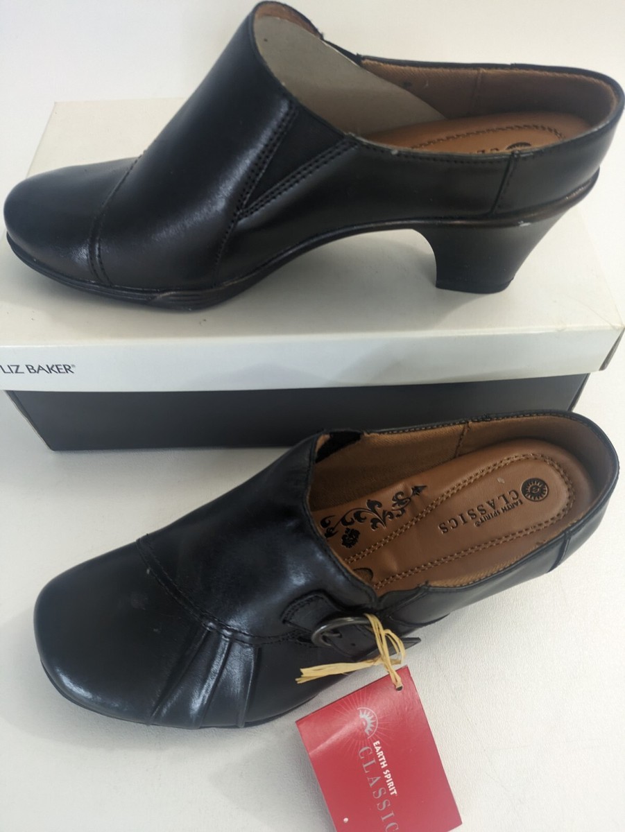 Liz Baker Women's Slip On Heels Dress Shoes, Black, Wide