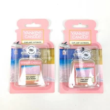 (Lot of 2) Yankee Candle Car Jar Ultimate Pink Sands Air Freshener Pink