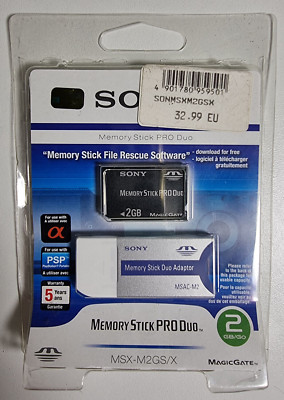 Original Sony Memory Stick Pro Duo 2Gb PSP Playstation Portable incl. Adapter