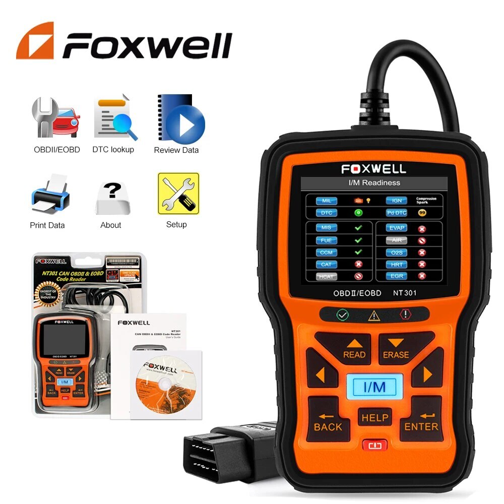 FOXWELL NT301 OBD2 Scanner Live Data Professional Mechanic OBDII Diagnostic Tool-image
