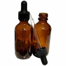 1/2oz Amber Glass Bottle with Black Dropper - Choose Your Quantity