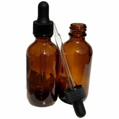 1/2oz Amber Glass Bottle with Black Dropper - Choose Your Quantity