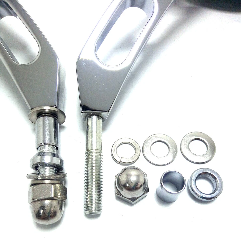 Espejos retrovisores de corte de borde hueco para motocicleta Harley Davidson Road Glide Custom Touring Foto 3 de 4