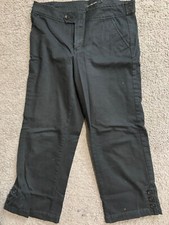CALVIN KLEIN Crop Pants Sz 8 Women's Black Straight Business Casual Flap Pocket