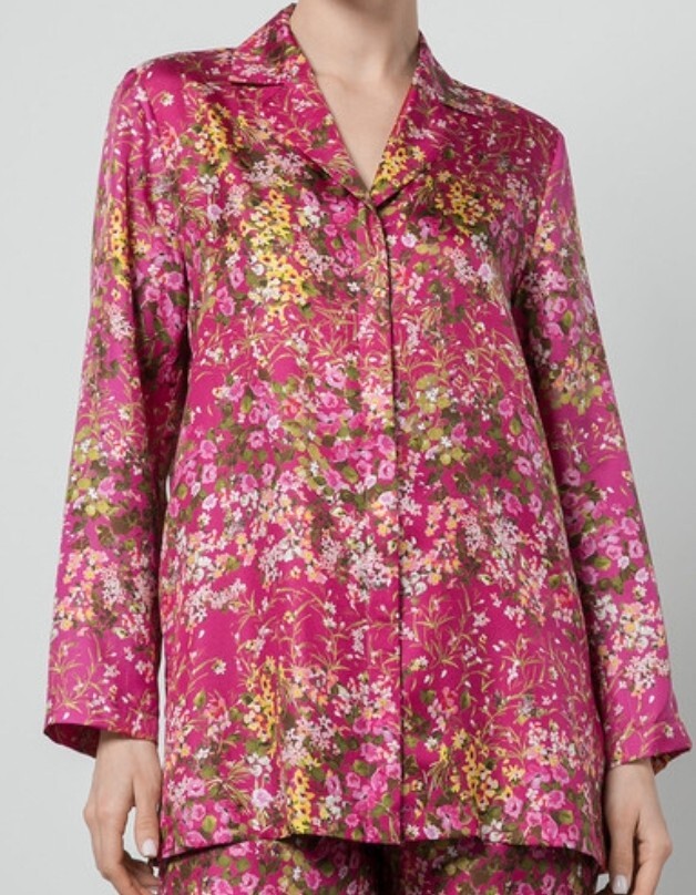 NEW $715 Max Mara Studio Size 8 Campale Pink Fuchsia Floral Silk