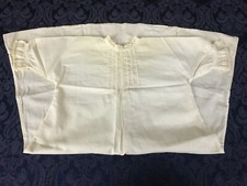 Vintage Handmade Girls Linen Dress Pintucks Crochet Lace Trim 3/4 Sleeve 1930's