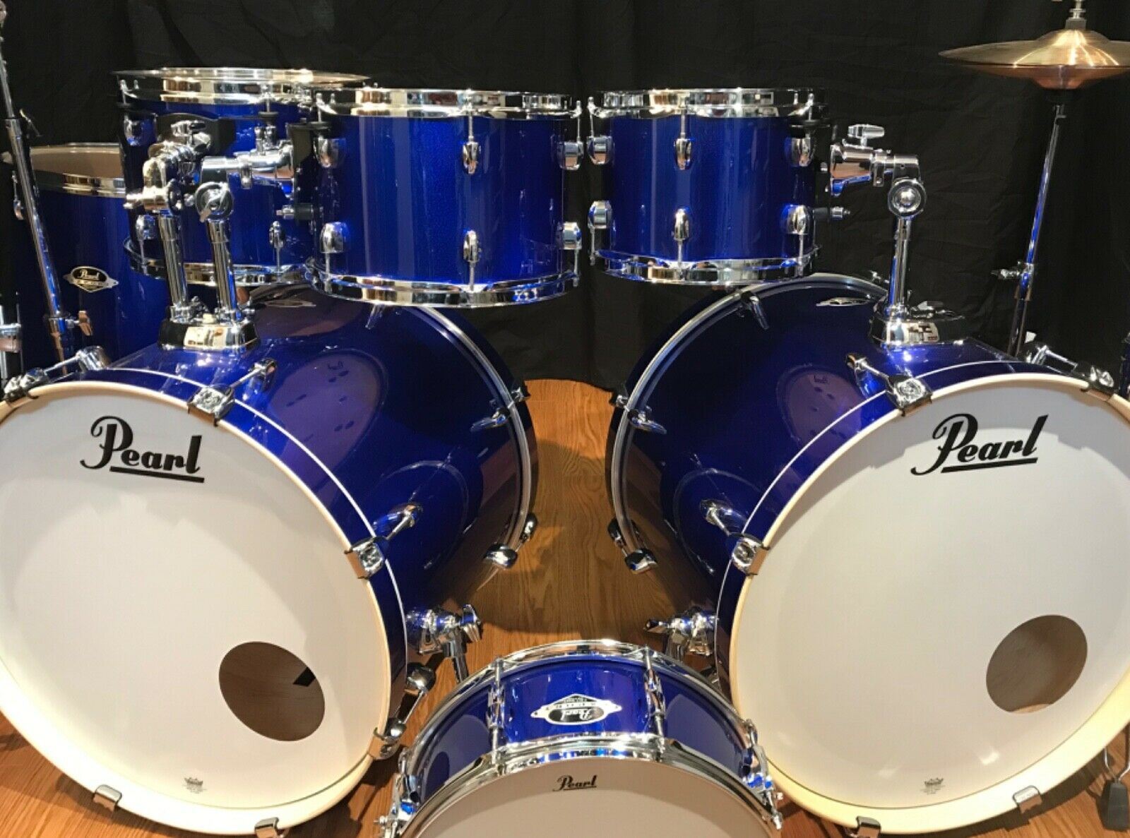 Pearl Export Drum Set 7 Piece Double Bass High Voltage BlueZildjian