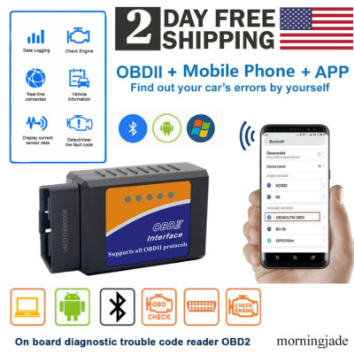 Bluetooth OBD2 OBDII Car Diagnostic Scanner Auto Fault Code Reader Tool ELM327