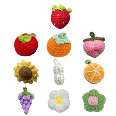 Unique Keychain Wool Crochted Fruit Pendant for Bags and Purses