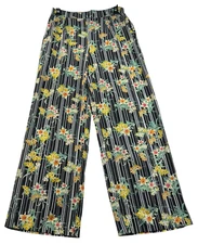 Counterparts Pull On Pants Womens Size Small Black Floral Pockets Stretch