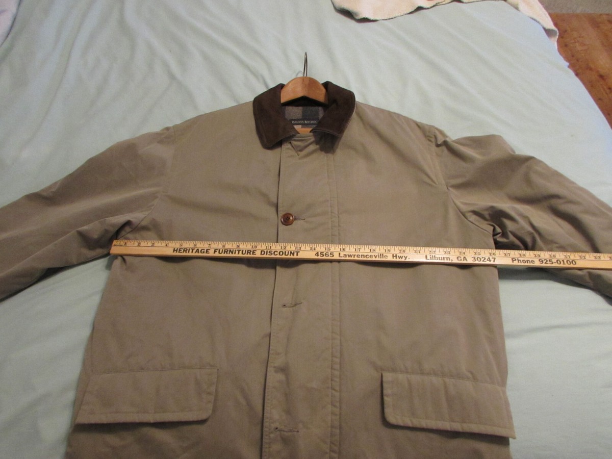 Vintage 90s Banana Republic Mens Coat Jacket Wool Leather Zip | eBay