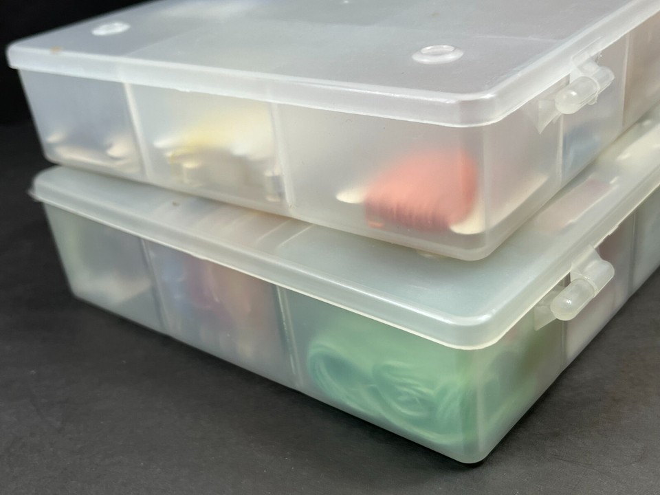 Sewing Lot of Embroidery Floss Thread in Darice Storage Box Cases