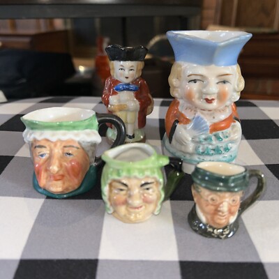 Lot Of 5 Toby Jugs England Japan China 