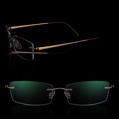 rimless eyeglass frames titanium