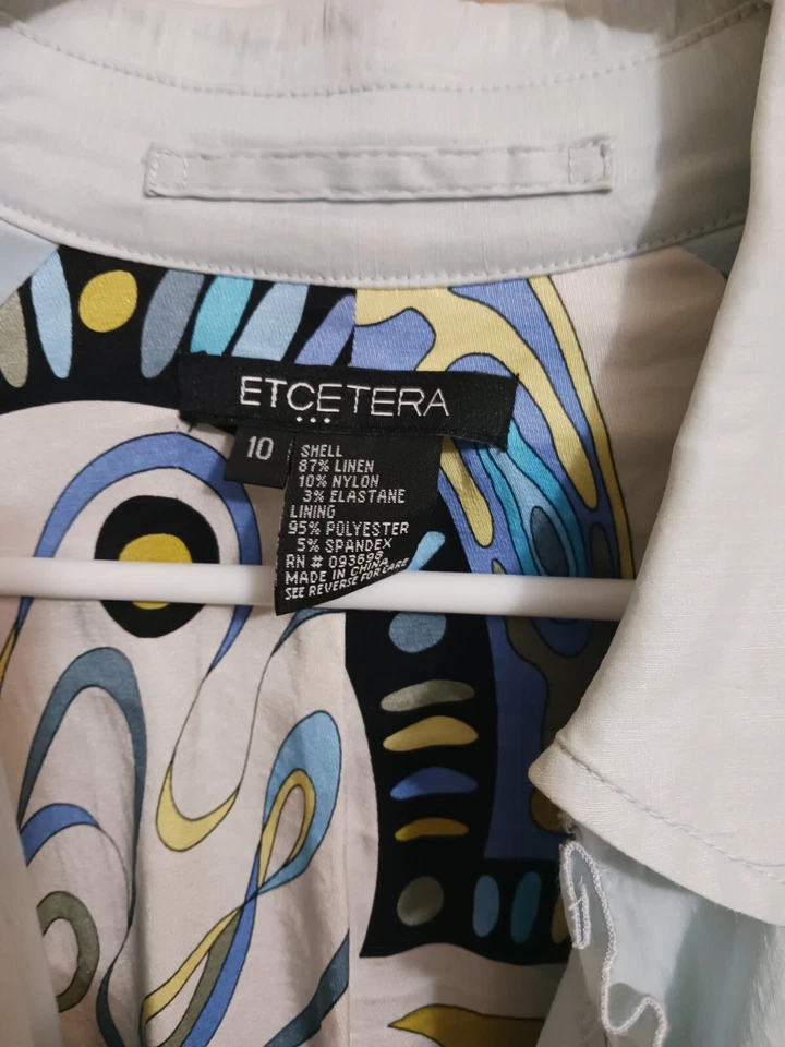 CHAQUETA LARGA ETCETERA LINO MUJER BEBÉ AZUL VOLANTES RIBETE BOTONES TALLA. 10 Foto 4 de 4