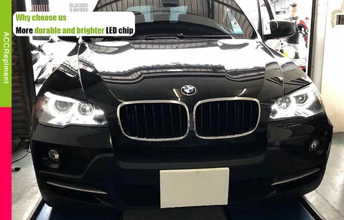 Headlight Assembly For BMW X5 E70 2007-2013 HID Projector LED DRL Replace OEM - Picture 5 of 14