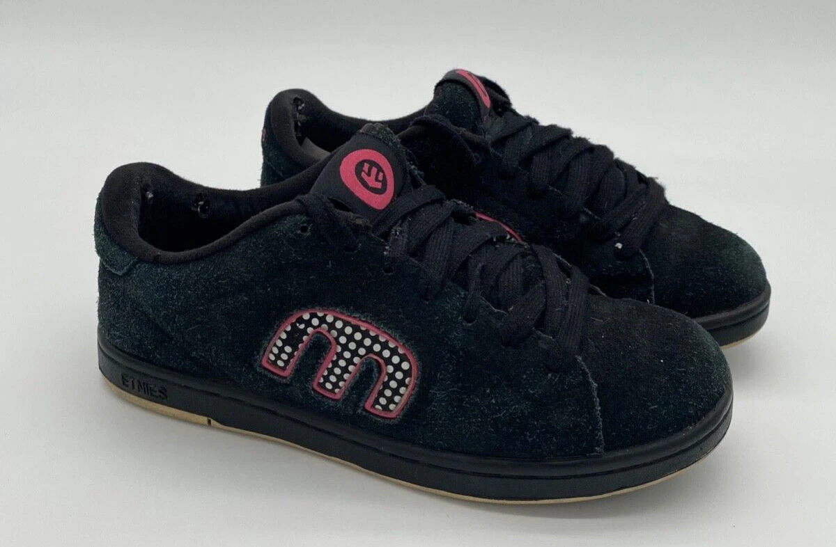 Womens Etnies Black Pink Retro Chunky Skateboarding Shoes Size 6