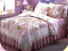 NEW Sophia Flower Girls Kids Bedding Patchwork Quilt Sham Set Twin 2PC