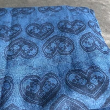 Ivana Helsinki Scarf / Shawl Wrap  Blue Skulls 70” X 28”
