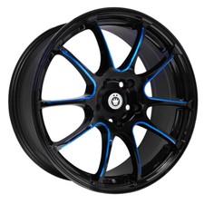 Konig Illusion Rim 17x7 5x114.3 Offset 40 Blackball Cut Blue Quantity Of 1