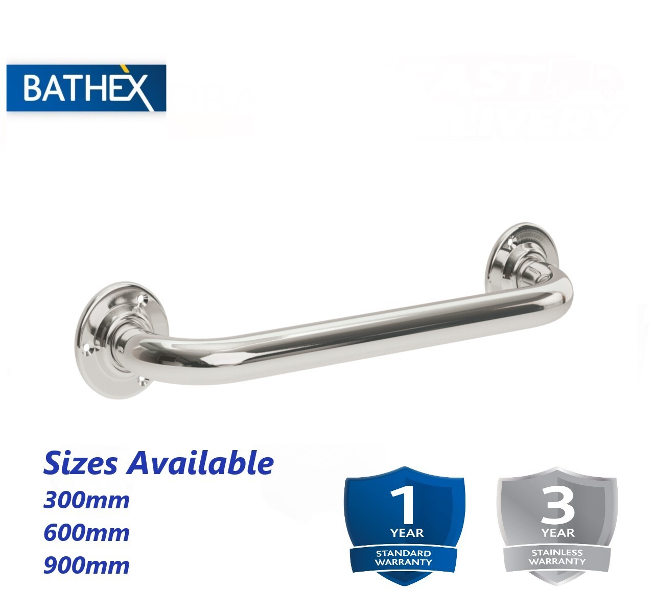 Bathex Stainless Steel 35mm Grab Bar Bathroom Shower Safety Rail ...